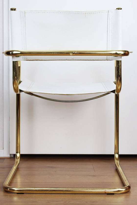 Image 1 of 4 sedie vintage con struttura tubolare cromata dorata