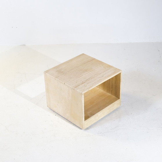 Image 1 of Vintage travertine side table