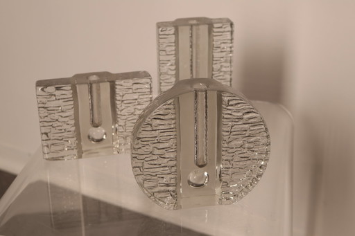 3x Ice block solifleur vase