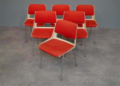 6x chaises de salle à manger Gispen design modèle 2210 2220