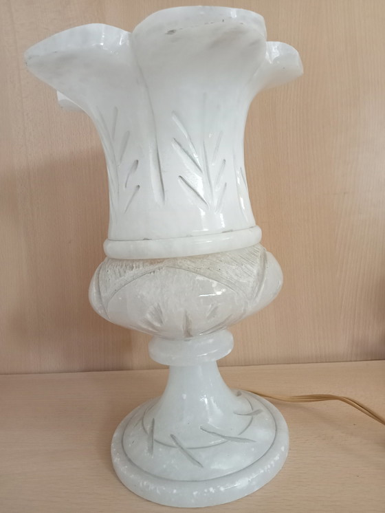 Image 1 of Lampe de table vintage en marbre, fleur de vie