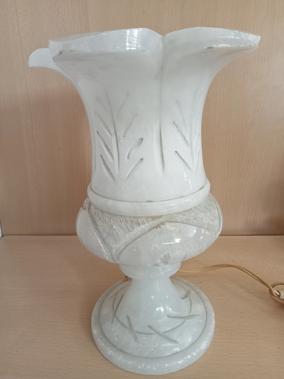 Image 1 of Lampe de table vintage en marbre, fleur de vie