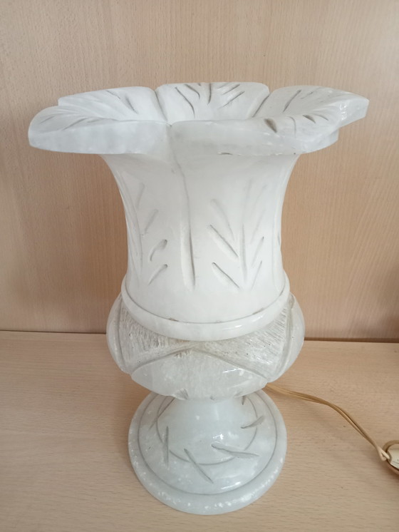 Image 1 of Lampe de table vintage en marbre, fleur de vie