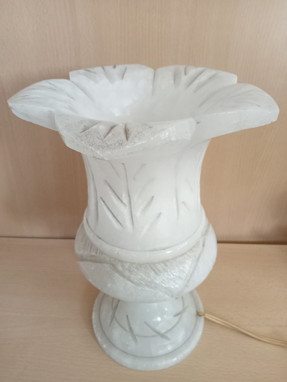 Image 1 of Lampe de table vintage en marbre, fleur de vie