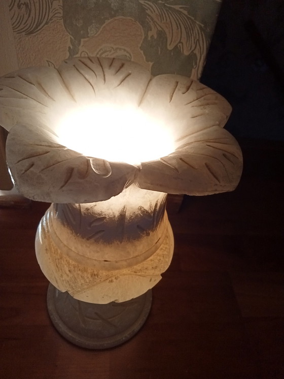 Image 1 of Lampe de table vintage en marbre, fleur de vie