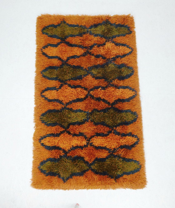 Image 1 of 1970s vintage rug carpet psychedelic pop design