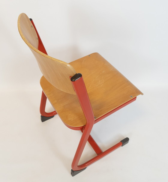 Image 1 of Casala - chaise d'enfant - chaise d'écolier - métal - contreplaqué - signée - 80's