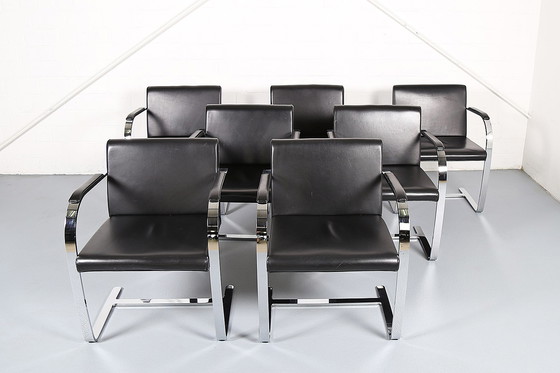 Image 1 of Set 6+1 chaises Mies van der Rohe Brno noir cuir Bauhaus