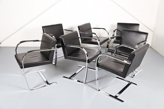 Image 1 of Set 6+1 chaises Mies van der Rohe Brno noir cuir Bauhaus