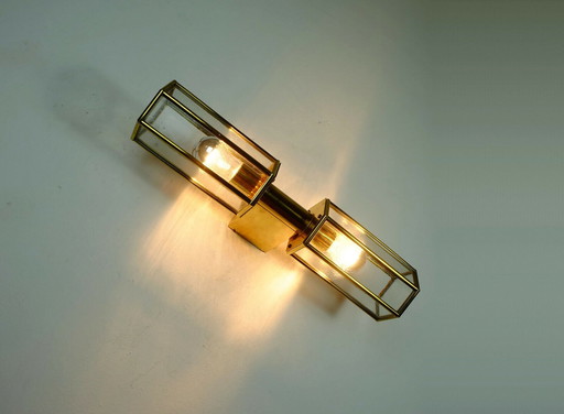 outstanding 1970s 80s sconce bubble glass and brass