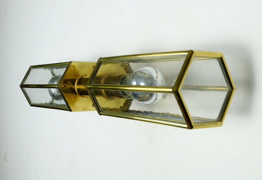 outstanding 1970s 80s sconce bubble glass and brass