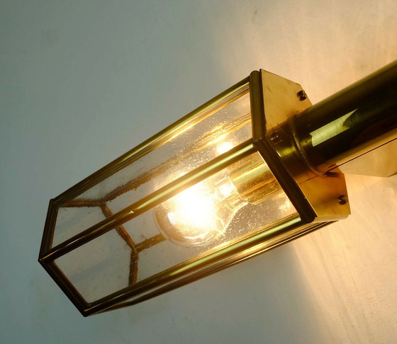 Image 1 of outstanding 1970s 80s sconce bubble glass and brass