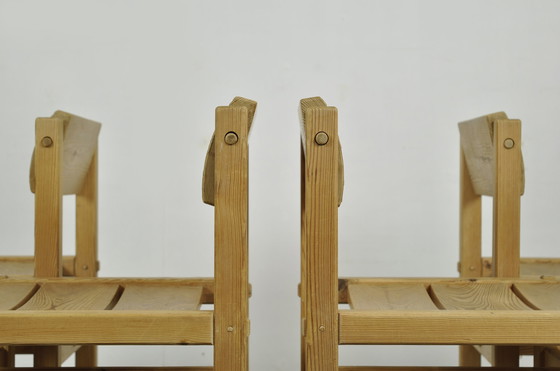 Image 1 of 4x Stange Bruk Edvin Helseth Trybo dining table chairs