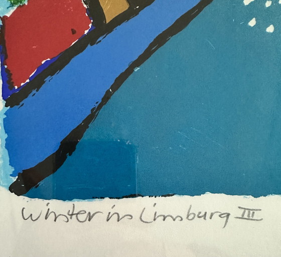 Image 1 of Clemens Briels Winter in Limburg screenprint