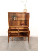 Vintage veneer display cabinet
