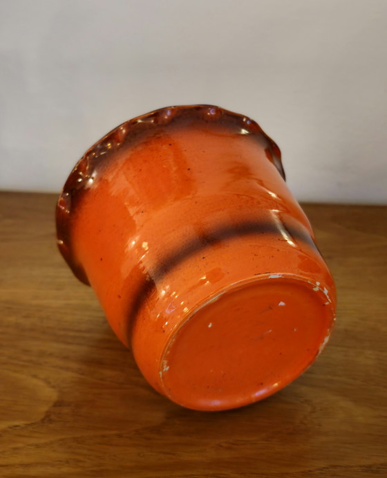 Image 1 of Vintage Flowerpot Flowerpot Pot Orange 1970s