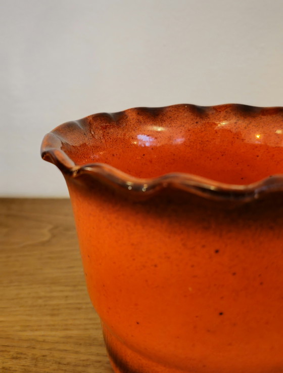 Image 1 of Vintage Flowerpot Flowerpot Pot Orange 1970s