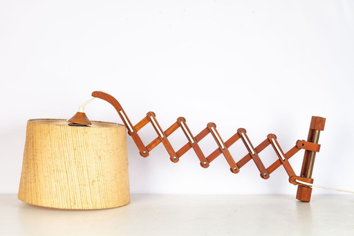 Danish teak clamp lamp, 1960s