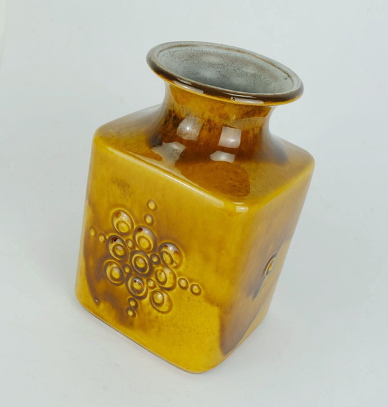 Image 1 of carstens vase amber glaze relief decor model no. 7012-20 mid century 1960s 