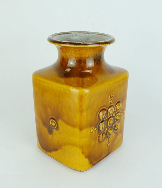 Image 1 of carstens vase amber glaze relief decor model no. 7012-20 mid century 1960s 