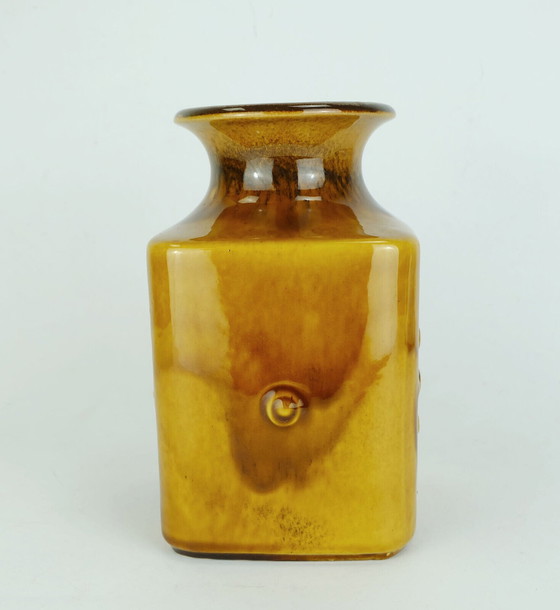 Image 1 of carstens vase amber glaze relief decor model no. 7012-20 mid century 1960s 