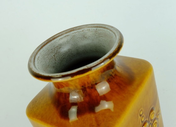 Image 1 of carstens vase amber glaze relief decor model no. 7012-20 mid century 1960s 