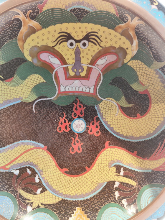 Image 1 of Ciotola vintage in cloisonné con drago
