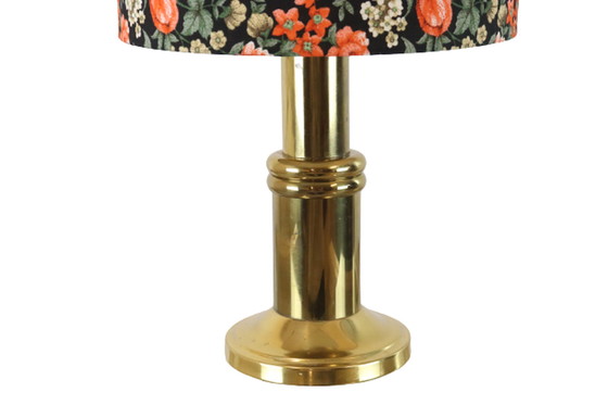 Image 1 of Lampada da tavolo in ottone 'floreale' vintage