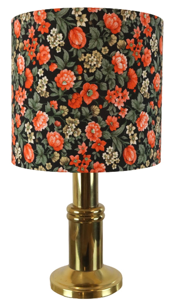 Image 1 of Lampada da tavolo in ottone 'floreale' vintage