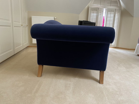 Image 1 of Jan des Bouvrie, dark blue velvet chaise longue