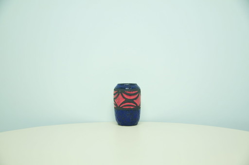 blue & red Fatlava West Germany vase