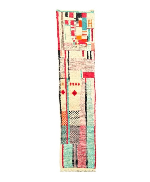 Modern Abstract Boho Moroccan Runner Rug