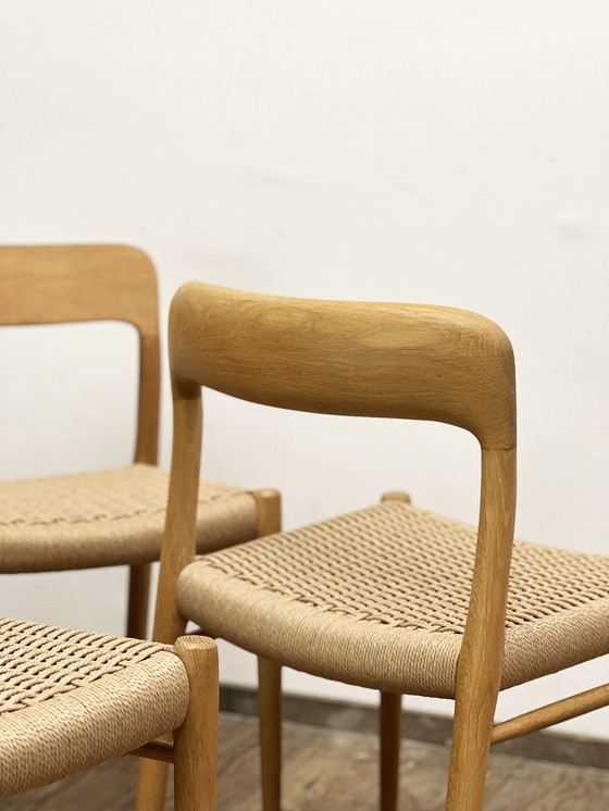 Image 1 of 4 Danish Mid-Century Modern Oak Dining Chairs #75, Niels O. Møller, J. L. Moller