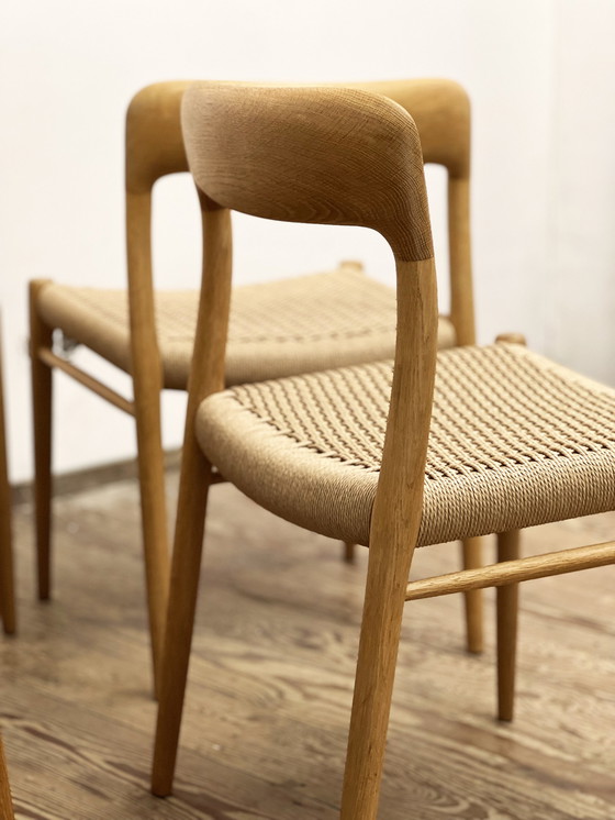 Image 1 of 4 Danish Mid-Century Modern Oak Dining Chairs #75, Niels O. Møller, J. L. Moller