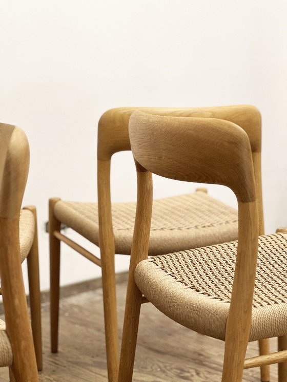 Image 1 of 4 Danish Mid-Century Modern Oak Dining Chairs #75, Niels O. Møller, J. L. Moller