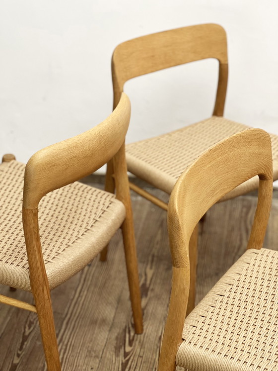 Image 1 of 4 Danish Mid-Century Modern Oak Dining Chairs #75, Niels O. Møller, J. L. Moller