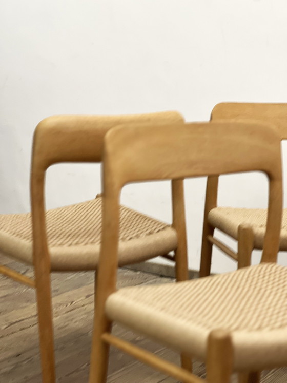 Image 1 of 4 Danish Mid-Century Modern Oak Dining Chairs #75, Niels O. Møller, J. L. Moller