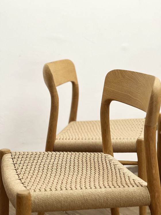 Image 1 of 4 Danish Mid-Century Modern Oak Dining Chairs #75, Niels O. Møller, J. L. Moller