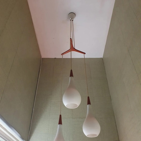 Image 1 of Holmegaard triangle Raindrop hanging lamp by Michael Bang
