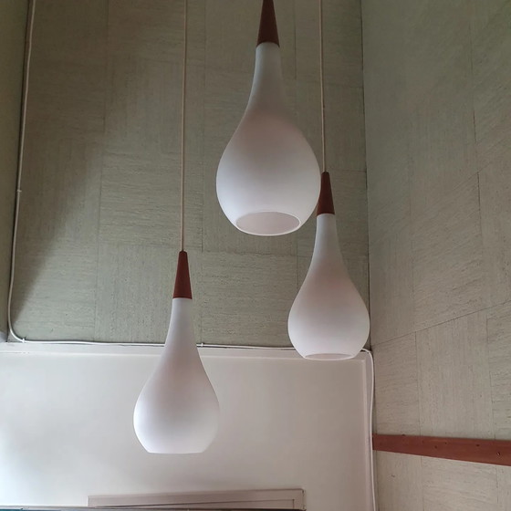 Image 1 of Holmegaard triangle Raindrop hanging lamp by Michael Bang