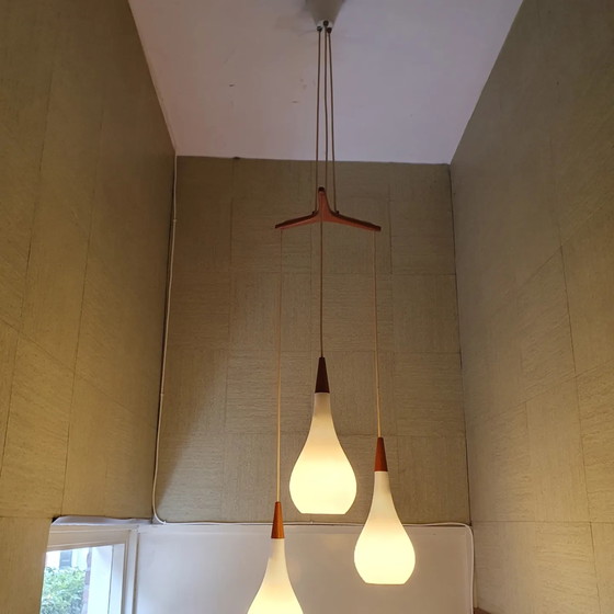 Image 1 of Holmegaard triangle Raindrop hanging lamp by Michael Bang