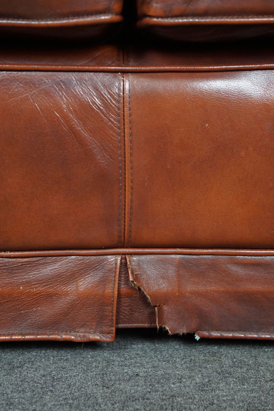 Image 1 of 2.5 seater castle sofa made of cognac cowhide leather