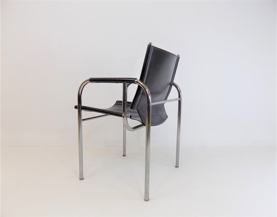 Image 1 of Strässle HE leather lounge chair by Hans Eichenberger