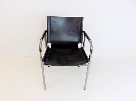 Image 1 of Strässle HE leather lounge chair by Hans Eichenberger