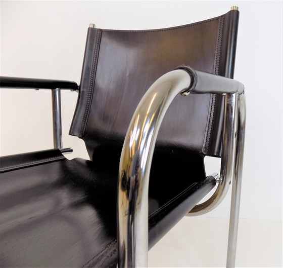 Image 1 of Strässle HE leather lounge chair by Hans Eichenberger