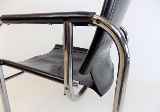 Image 1 of Strässle HE leather lounge chair by Hans Eichenberger