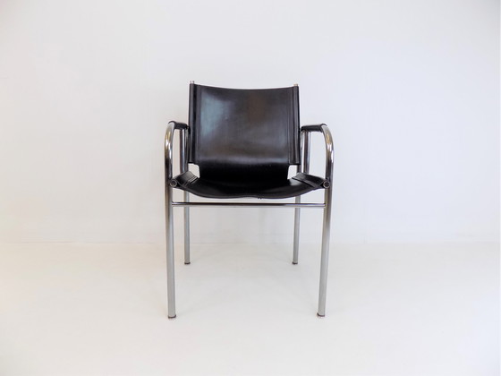 Image 1 of Strässle HE leather lounge chair by Hans Eichenberger