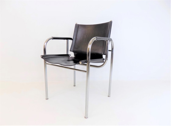 Image 1 of Strässle HE leather lounge chair by Hans Eichenberger