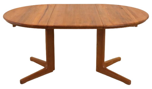 Table de salle à manger ronde extensible design danois 'Lystlund' vintage