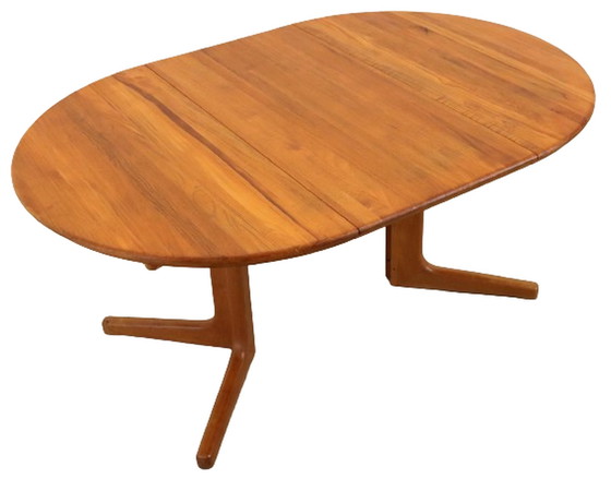 Image 1 of Table de salle à manger ronde extensible design danois 'Lystlund' vintage
